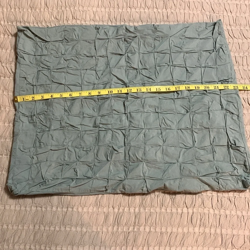 West Elm Puffed/Quilted Standard Size Cotton Sage Sham/ Pillowcases 2